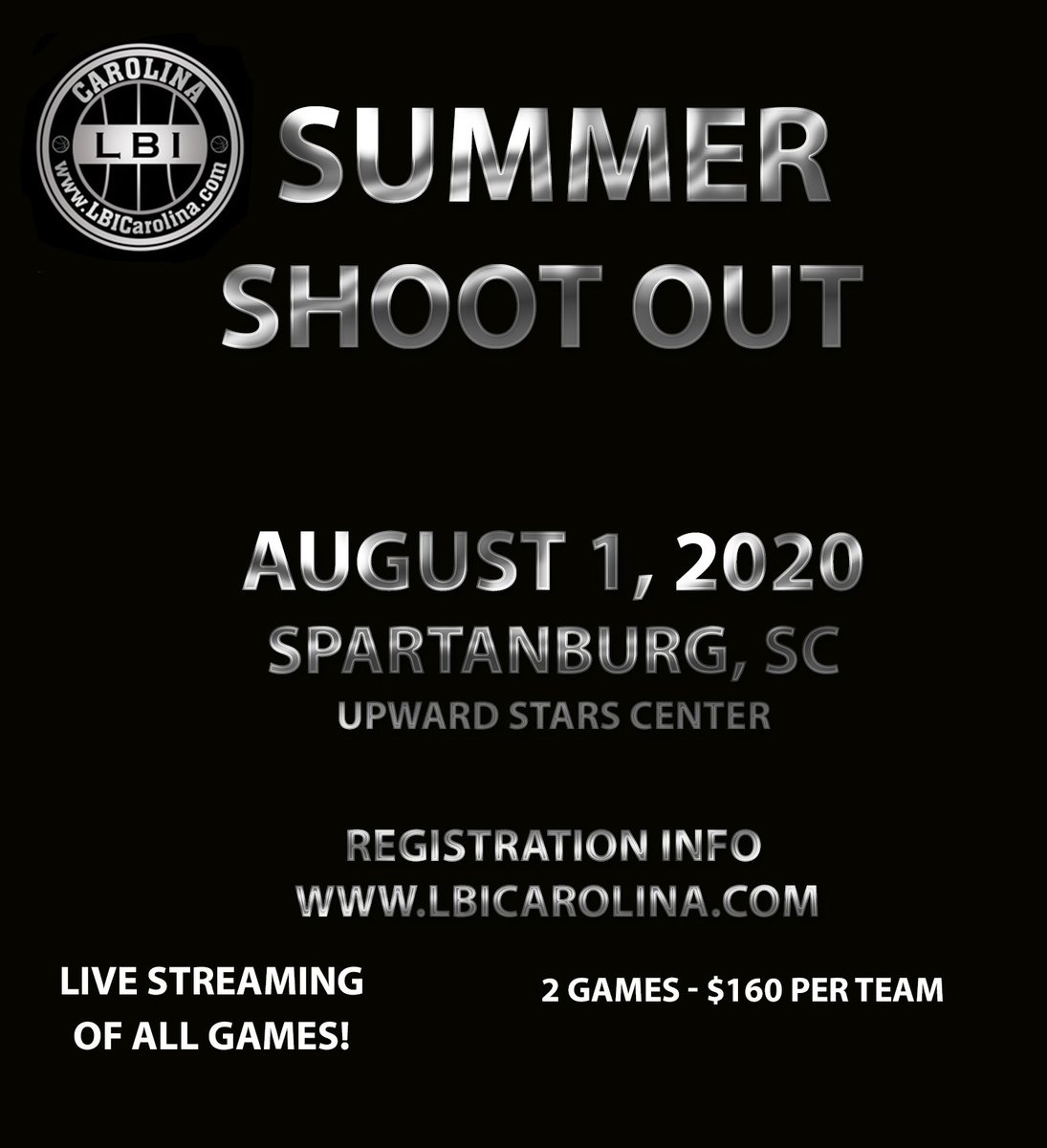 LBI Summer Shoot Out

📆 August 1, 2020
📍 Spartanburg, SC
🏛 Upward Stars Center
🎥 Live Streamed @PassThaBallLive 

Few spots remain open!
Registration closes Monday