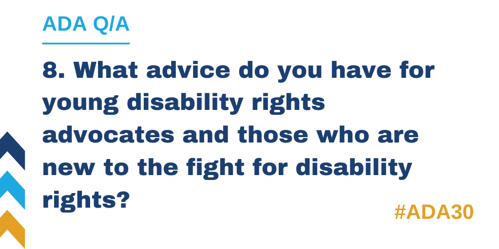 HarkinAtDrake's tweet photo. Join the conversation: What advice do you have for young disability rights advocates and those who are new to the fight for disability rights? #ADA30 #AsImportantAsEver https://t.co/fX2PJU2dGS