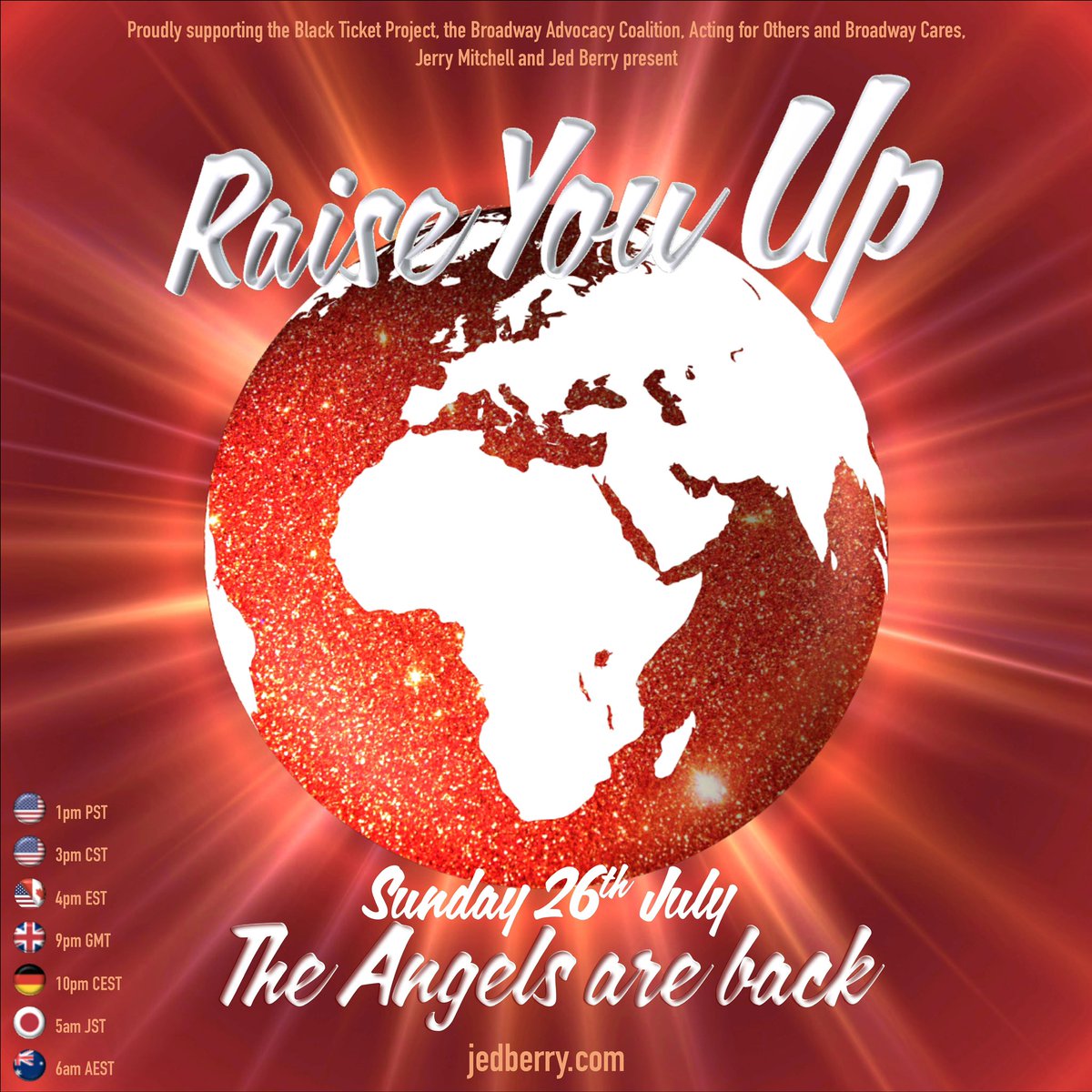 9PM TONIGHT! 🤩👠🎭
@jammyprod and @JedlyBedly present #RaiseYouUp supporting <a href="/BTProject_/">Black Ticket Project</a>, <a href="/BwayAdvocacyCo/">Broadway Advocacy Coalition</a>, <a href="/ActingforOthers/">Acting for Others</a> and <a href="/BCEFA/">Broadway Cares</a>. Join the Angels at jedberry.com