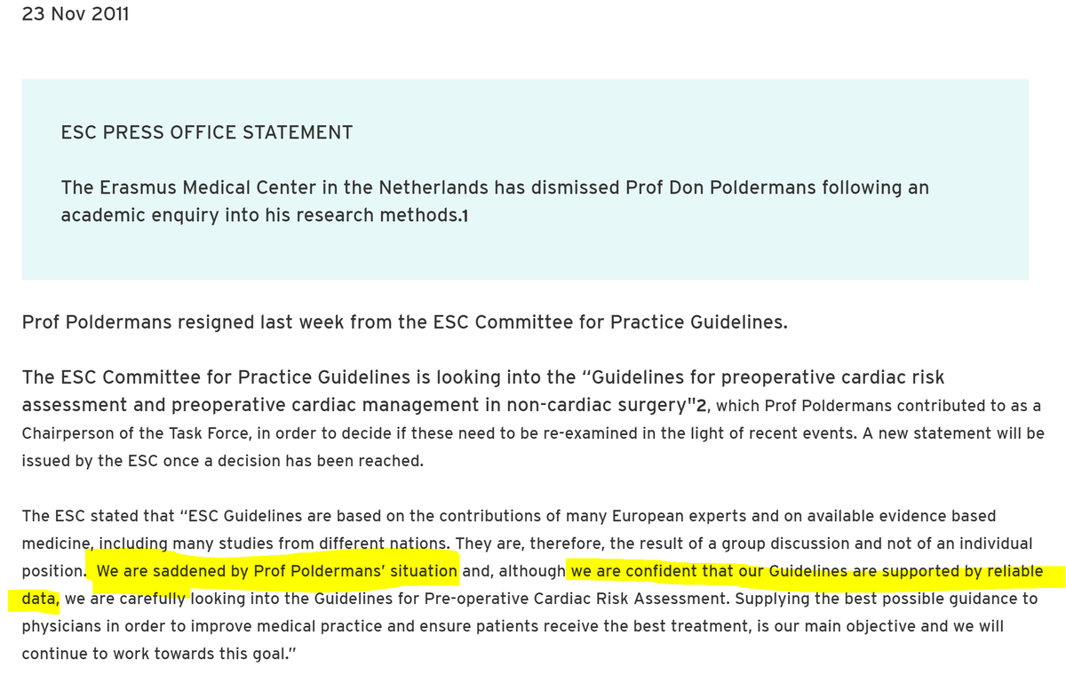 Well, here was the ESC press release.