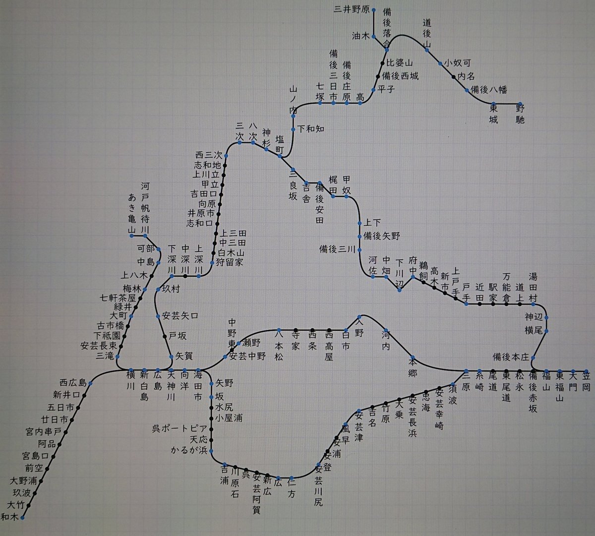 作ってみた 路線図メーカーで広島県のjr路線図を作ってみた ツイレポ