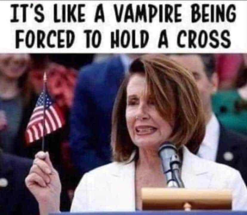 Alec_M_Currier's tweet photo. Hey @SpeakerPelosi, how ACurrate is This? ! ๐ #Queue #NancyPants #NoTeethNancy #VampiresOfDC https://t.co/TPtsOYI2Ln