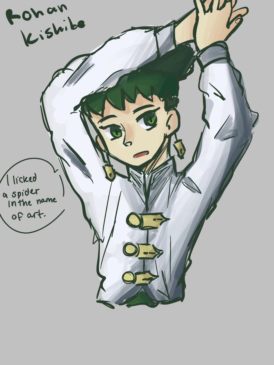 _Icey0417_'s tweet photo. Jojo’s bizzare adventure !!1!1!1!2!2!2!2!2! Doodles.  Speedwagon and Rohan were requests from my Instagram. 💖 https://t.co/ftsdTnn3H2