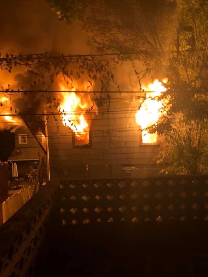 IAFF_local228's tweet photo. Members of Local 228 2 turn responded to this heavily involved fire early this morning. No reported injuries. 2 turn was assisted by off duty personnel, Wintersville FD, and ASI on scene. Weirton FD covered the city. #oapffonthejob https://t.co/iPfGT55ln0