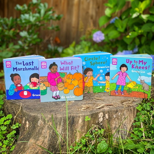 Just got advanced copies of my Storytelling Math Board book series that comes out with @charlesbridge this fall!!! Please spread the word — even in this COVID world it’s important to show  toddlers (and adults) that math is all around us & fun! ❤️#storytellingmath