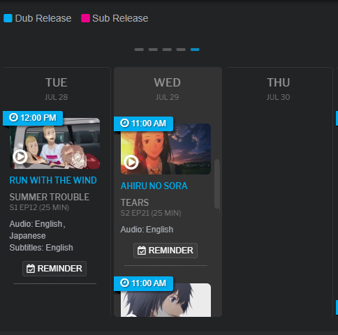 SammTheMan999's tweet photo. Looky looky what I found on @HIDIVEofficial's schedule! #AhiruNoSora dub is coming back! Episodes 21-24 drop Wednesday! I can't wait! 😁🏀 #DubCast https://t.co/vUw1pDOyfC