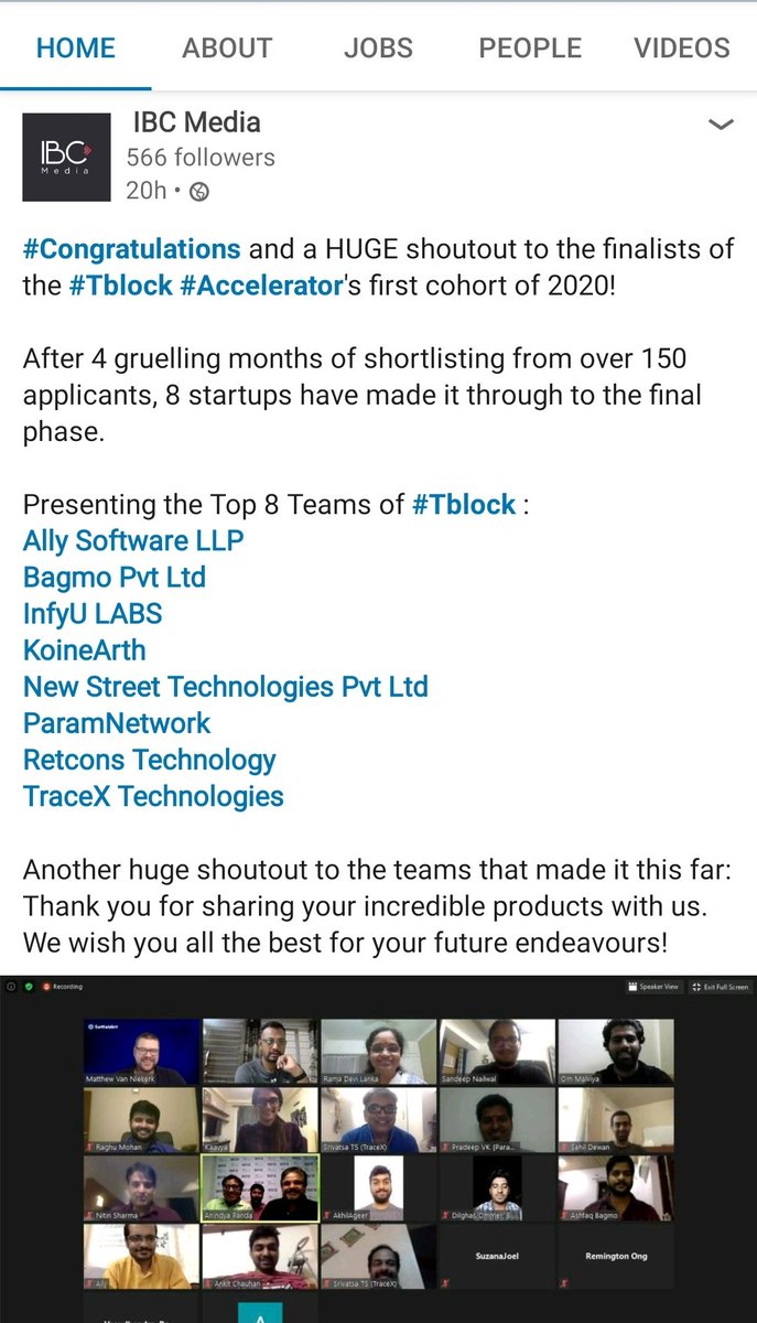 Sharanyalouis's tweet photo. Yes..
And a Bigshout for us...😇👏👏👏
Congratulations and we are on the Top 8 Finals @theallyIndia
@nits_narkhede
#IBCMedia
#TechMahendra
#TBlock #Accerelator's results out the first Cohort 2020
#blockchain #Entertainment #Makeinindia #BlockchainonEntertainment
Congrats to all https://t.co/afqIX1kuRg