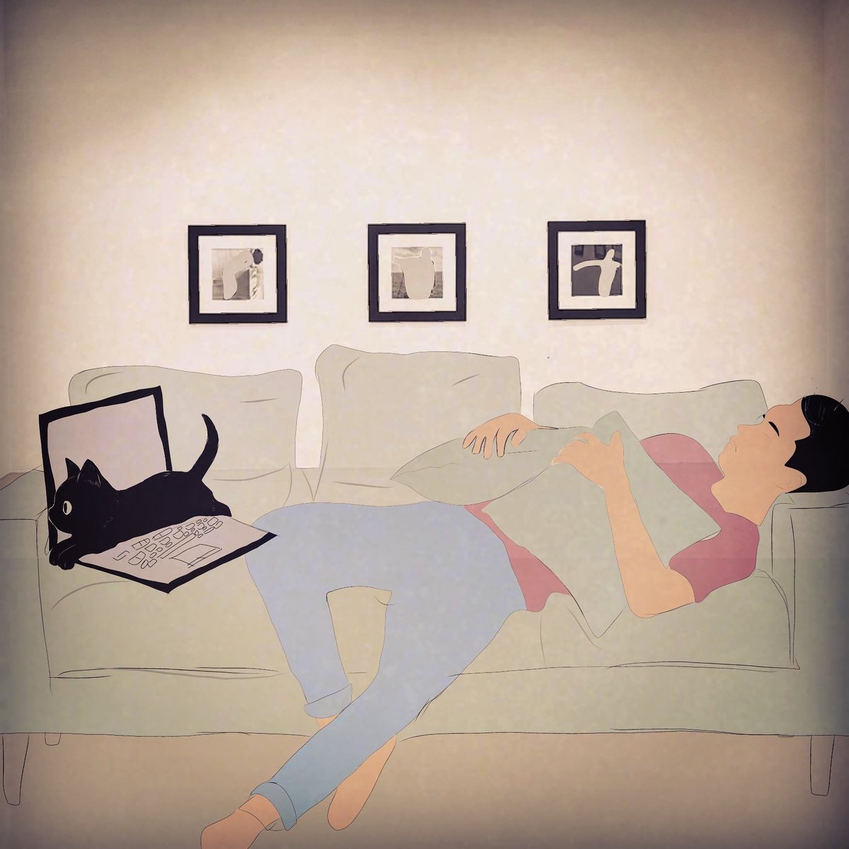 subosstheboss's tweet photo. WFH how it should be 😍

But Reality 😑😥😥

#wfh #Illustrations #illustrationart #illustration #artwork #workfromhome https://t.co/zNo6nJ8hol