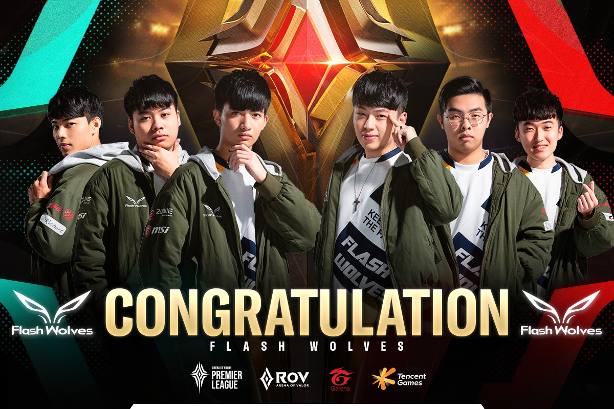 GarenaRoVTH's tweet photo. ยินดีด้วย🎉กับทีม Flash Wolves🐺
ที่สามารถคว้าแชมป์ APL 2020 มาได้สำเร็จ🏆
#APL2020 #FightForYourRegion
#สู้เพื่อไทยไปเป็นแชมป์
#26กคกอดคอคว้ารางวัล #RoVDAY
#RoV #RoVTH https://t.co/tuVDQXKHfv