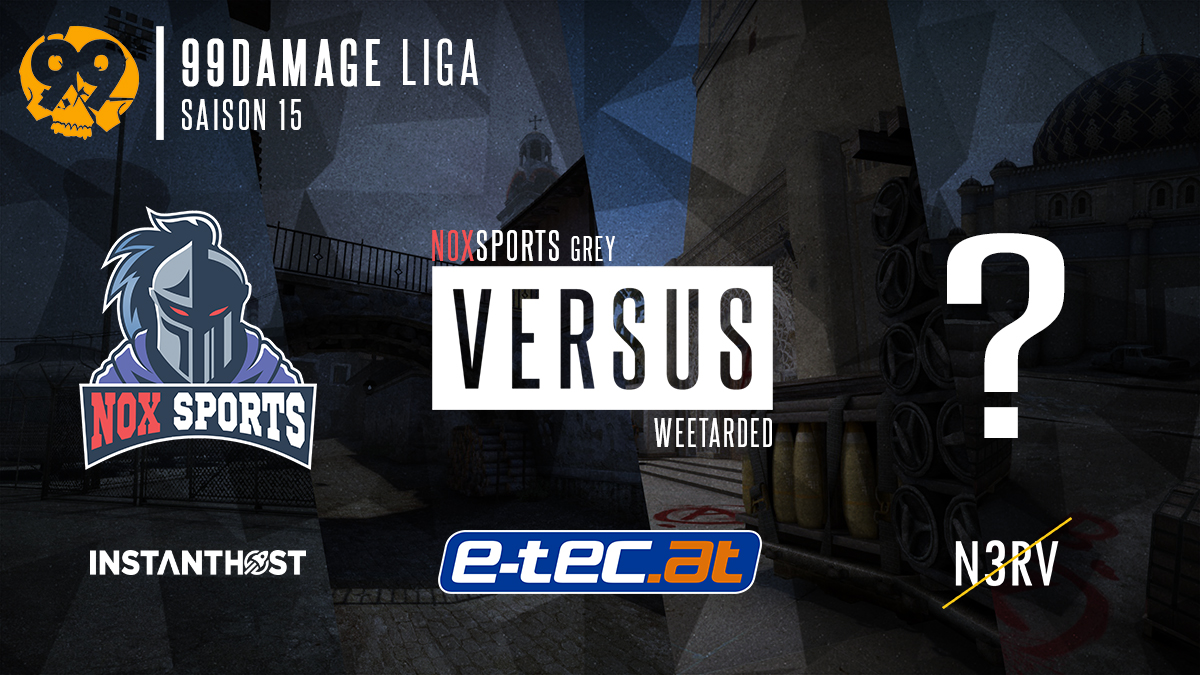 📢Spieltag 7️⃣ in der <a href="/99DAMAGEde/">99Damage</a> Liga📢

🗓 Division 5.29
🆚Weetarded 🇩🇪
🕒26.07.2020 - 20:00
🗺️Mapvote kurz vor Spielbeginn
📋liga.99damage.de/de/leagues/mat…
🎥kein Cast

---
powered by <a href="/ETECat/">e-tec.at</a> 

#csgo #99damage #noxftw #neversurrender