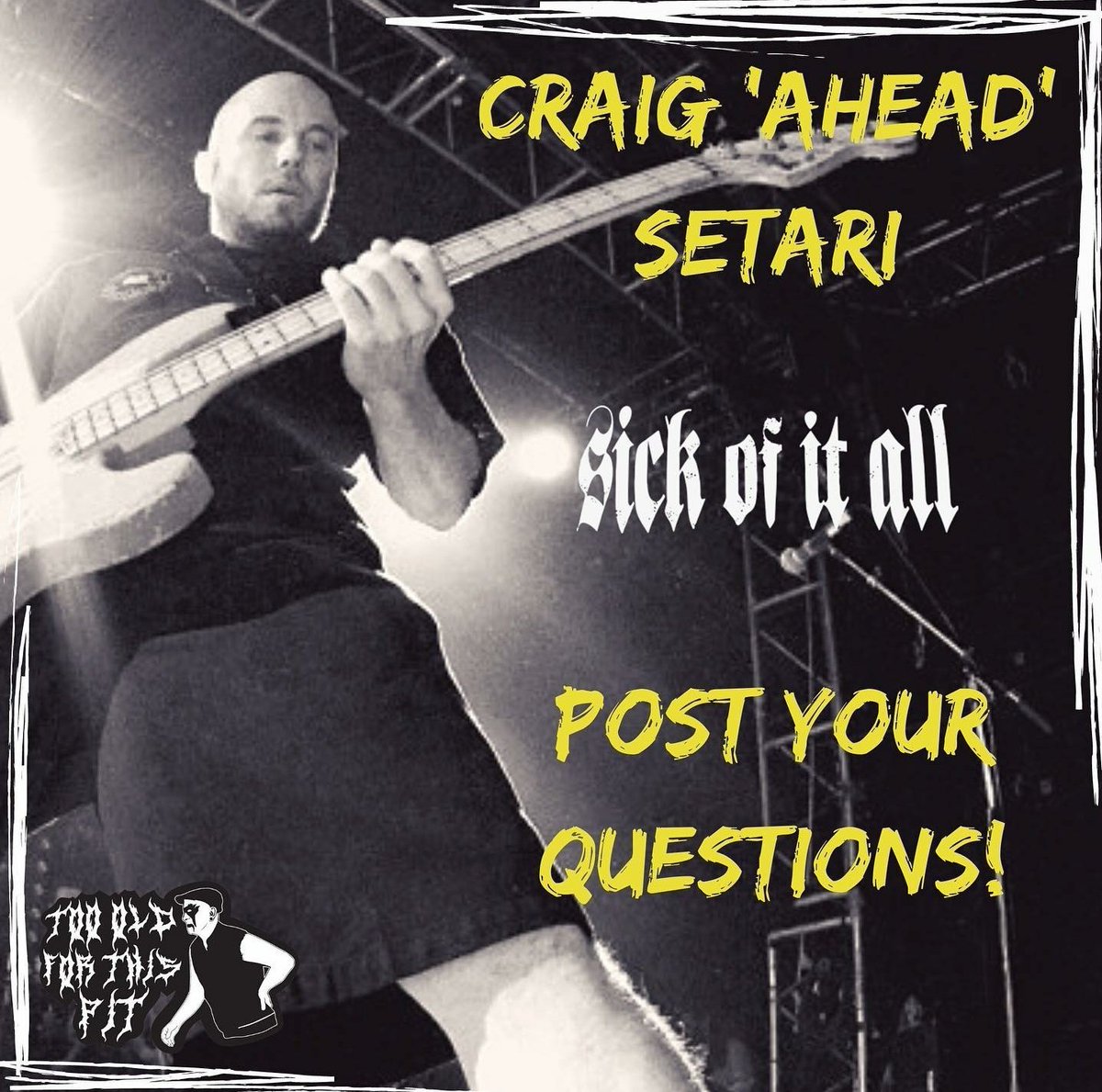 2oldforthispit's tweet photo. We’re super excited to be joined by Craig of New York Hardcore legends @SOIANYC for Episode 8! Got a question for Craig? Post it below!
#toooldforthispit #sickofitall #soia #nyhc #hardcore #podcast #specialguest #hardcorepunk #musicpodcast #punkpodcast https://t.co/rnw2CmloCw