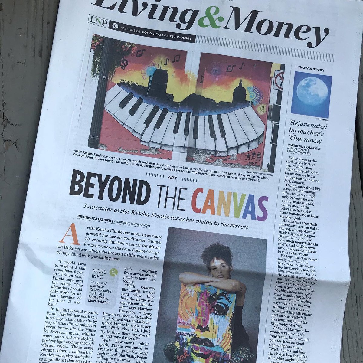 KeishaFinnie's tweet photo. Seeing my face on the front page this morning has me speechless. I don’t know if I’ll ever get used to or believe the great things people say about me, I’m just being myself and it feels amazing to have people accept me for who I am. Thank you for letting me be me. 🥺🖤🎨 https://t.co/1wvCpZ2ocr
