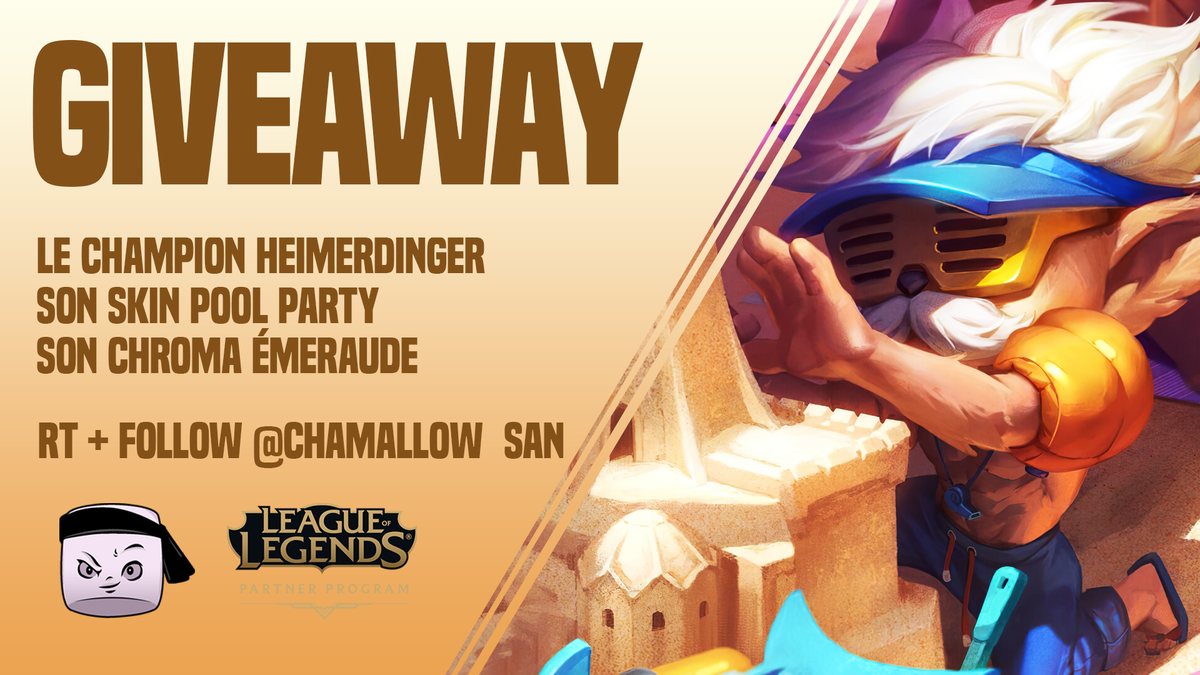 chamallow_san's tweet photo. GIVEAWAY 🎁

10 packs Heimerdinger Pool Party à gagner !
Pour participer, RT + Follow @chamallow_san !

TAS le 31/07 !

#Leaguepartner https://t.co/rjfBG6U377