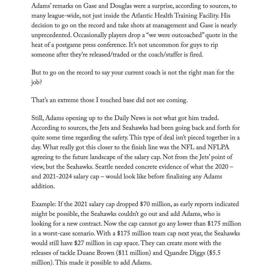 Connor_J_Hughes's tweet photo. How did the #Jets & #SEA come together for blockbuster Jamal Adams deal?
Well, they've been talking for quite awhile. Here's what had to happen to get deal to finish line.
Plus
- Praise for JD
- Background on McDougald
- All of #NYJs picks
- more
https://t.co/s8yQypd68g https://t.co/qHSGYr6nIJ