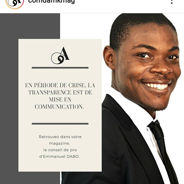 Emmanuel Dabo (@emmanueldabophd) on Twitter photo RDV dans le premier numéro de <a href="/comdafrikmag/">Com d’Afrik</a> pour le #conseildupro.
Sortie prévue pour le 1er août. D'ici là, soyez connectés sur comdafrik.com
#VieDeCommunicant #ED #comdecrise RDV dans le premier numéro de <a href="/comdafrikmag/">Com d’Afrik</a> pour le #conseildupro.
Sortie prévue pour le 1er août. D'ici là, soyez connectés sur comdafrik.com
#VieDeCommunicant #ED #comdecrise