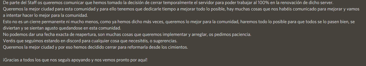 LaIslaRP's tweet photo. Gentecilla!!
Como podeis ver en el siguiente comunicado, comenzamos un mantenimiento de mucho trabajo
Todo esto lo hacemos por y para vosotros, para que tengais la mejor experiencia de juego posible en esta ciudad, por lo cual solo deciros, volveremos mas fuertes que nunca!! https://t.co/A2QGjE22Pi