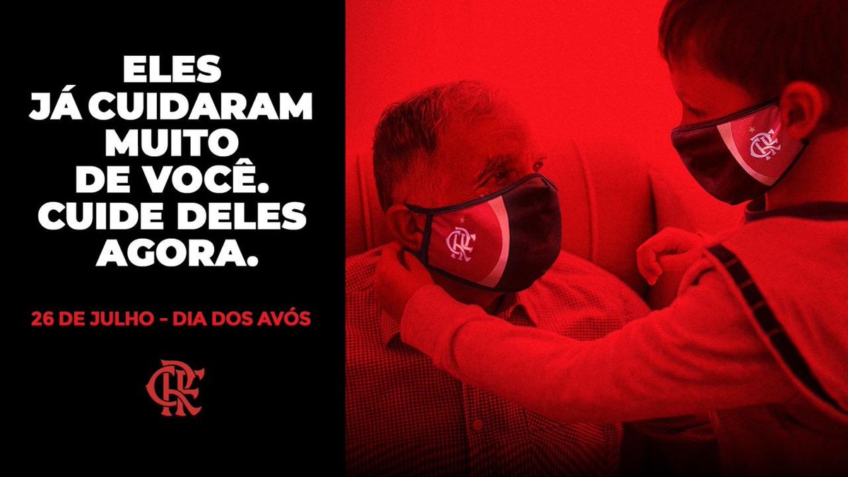 Flamengo's tweet photo. O amor pelo Flamengo é um sentimento que passa de pai para filho, de avô para neto. Nesse domingo especial, a nossa homenagem a todos os vovôs e vovós que fazem parte dessa imensa Nação! ❤️🖤 https://t.co/bAPzHzLE8Q