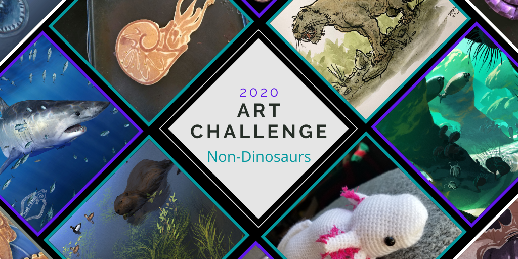 RoyalTyrrell's tweet image. Thank you to everyone who submitted artwork for the #RTMPArtChallenge. We’ve created a Facebook album to showcase the non-dinosaur creations, and next week we’ll post all of the dinosaur submissions! Which one is your favourite? #palaeoart