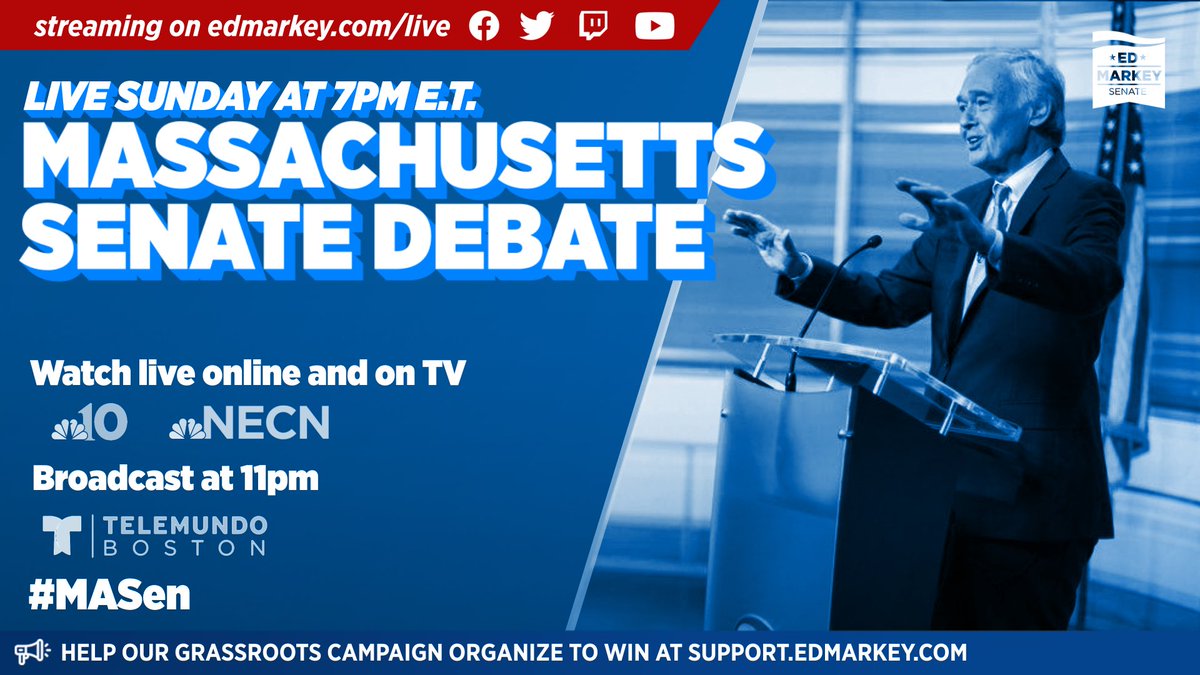 Eddyc411's tweet photo. Massachusetts friends! If you find yourself with nothing to do at 7pm, tune in to see why @EdMarkey should be re-elected to the MA Senate! This election will likely have more direct impact on you than the general election. #MASen https://t.co/H0a5FHR112