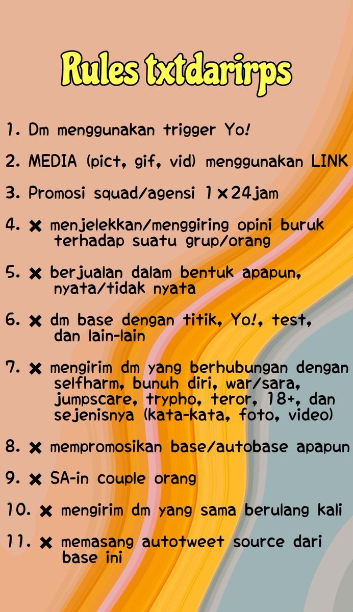 RULES txtdarirps, tolong di baca dan taati.
jangan dilanggar!