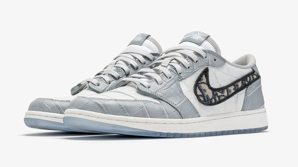 ComplexSneakers's tweet photo. .@TheShoeSurgeon recrafted lux versions of the Dior x Air Jordan 1 with light grey and white croc. Better than the original? https://t.co/EQKTS852IP