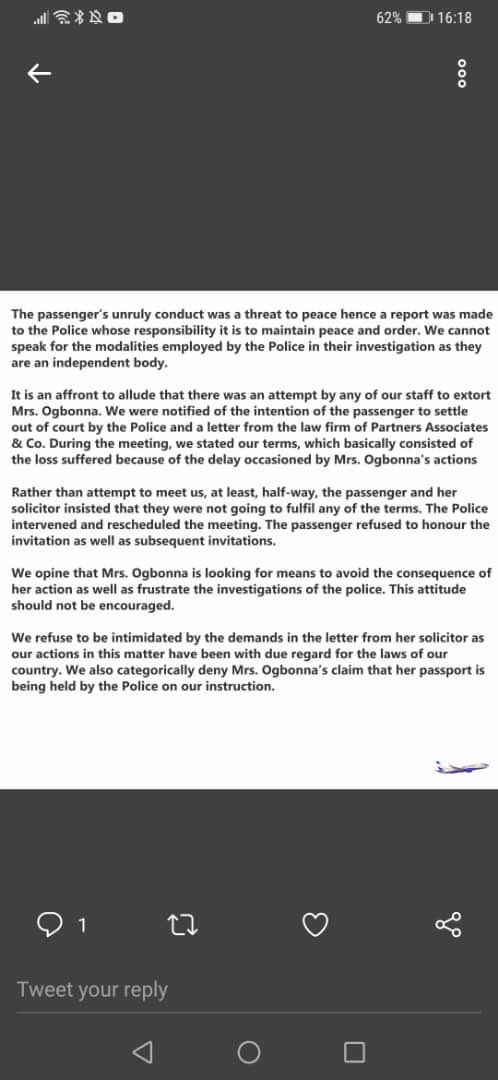 Finally,  @flyairpeace has responded with a retinue of embarrassing & contradictory lies. I will take out time to point out the shameful contradictions in their official press release. We are saying a huge “thank you” to everyone who helped make this happen.
