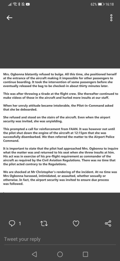 Finally,  @flyairpeace has responded with a retinue of embarrassing & contradictory lies. I will take out time to point out the shameful contradictions in their official press release. We are saying a huge “thank you” to everyone who helped make this happen.