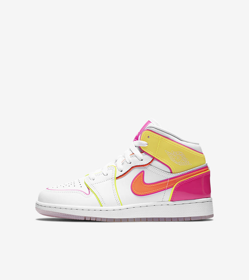 Grade School Air Jordan 1 Mid Edge Glow 