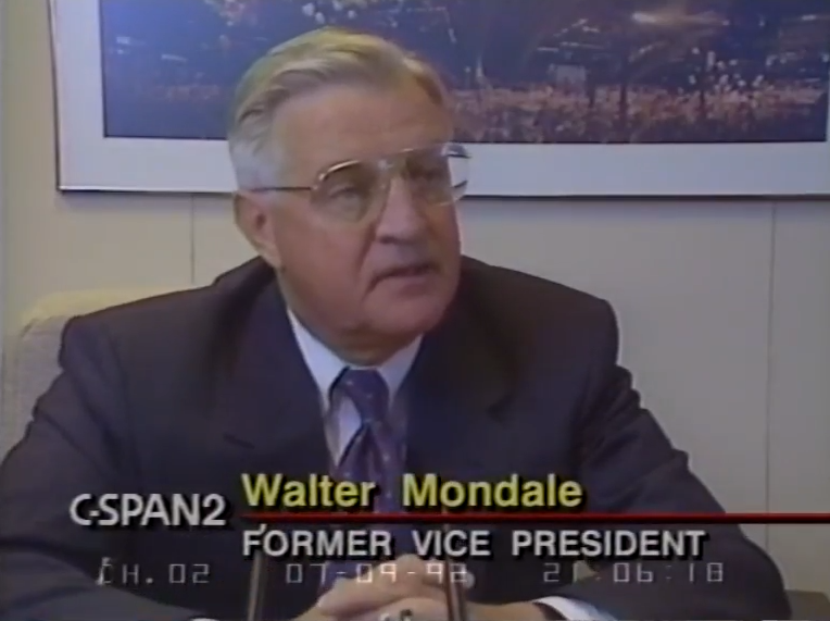 1976 (D): Walter Mondale's vice-presidential nomination acceptance speech  https://www.c-span.org/video/?3436-1/mondale-1976-acceptance-speechExcerpt of 1992 interview with  @SteveScully about how Mondale joined Jimmy Carter on the ticket:  https://www.c-span.org/video/?c4895164/user-clip-walter-mondale-jimmy-carters-1976-vice-presidential-running-mate