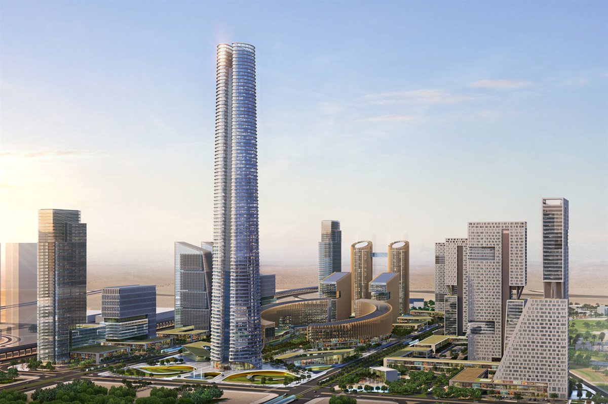 The New Administrative  #Capital’s Central Business District:The project is 1.71 million square meter. It includes 20 towers, which would be a great civilization shift in the region with constructing the tallest building in  #Africa, which will be up to 385 meters high.