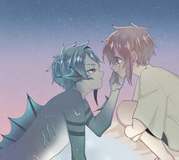 #twstプラス
幼い頃、少しの間だけ会ってた人魚さん達とのお別れの時のお話
?(→)?←←?
⚠監督生ちゃん顔あります…!
⚠双子のお母さん捏造あります…! 