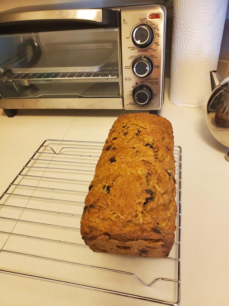 Shane_Mills's tweet photo. When friend provides garden fresh produce and you transform it into chocolate chip zucchini loaf. #bakingfromscratch #baking #freshoutofoven #freshfromgarden #EatYourVeggies #run2eat https://t.co/VeI0cDos0K