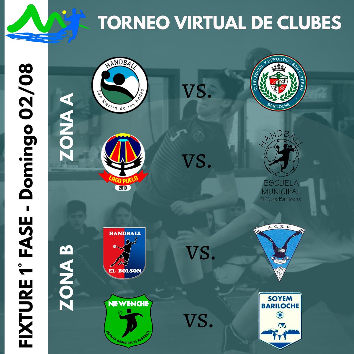 ACHLS1's tweet photo. 🔹️ TORNEO VIRTUAL DE CLUBES 🔹️⠀
Compartimos el fixture de la primera fase del torneo en el que se cruzan los clubes de la misma zona.⠀
⠀
Anda a nuestra cuenta de instagram y mira el reglamento para participar!
⠀
MAÑANA ARRANCAMOS EL TORNEO 🤾‍♂️🥅🤾🏼‍♀️ https://t.co/gI8KZUbv7j