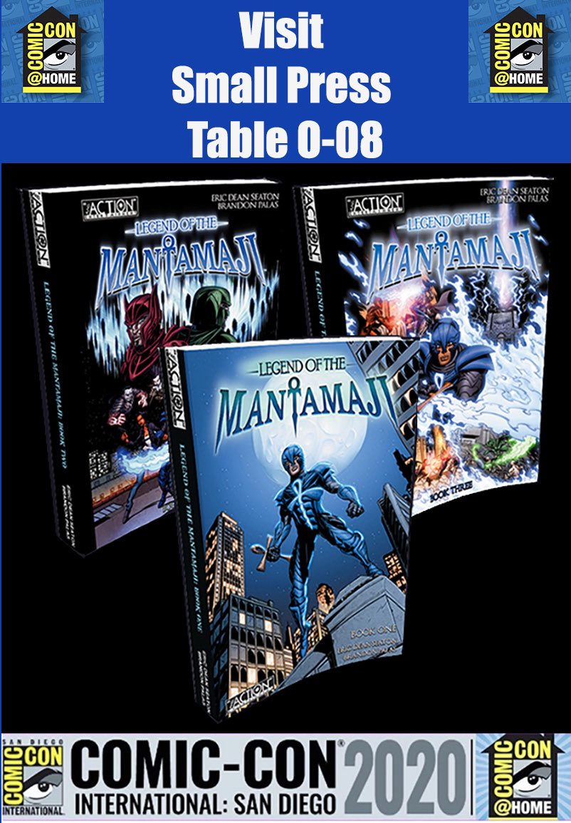 Mantamaji's tweet photo. Today’s the last day. Stop by #ComicConAtHome2020 And... Action! Entertainment Small Press Table O-08 and say hi. https://t.co/bhm5YKKkv1