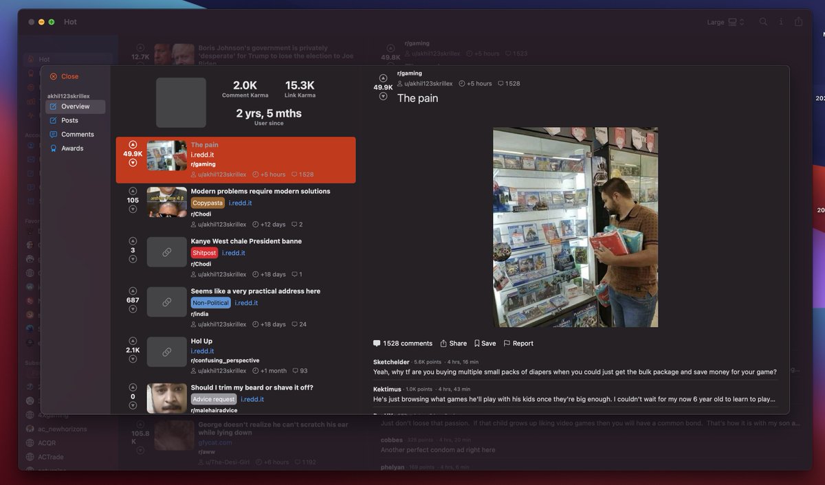 OsReddit's tweet photo. And if you want to browse the full user profile, you'll be able to do so using the in progress User sheet! https://t.co/DaDKdvMKn9