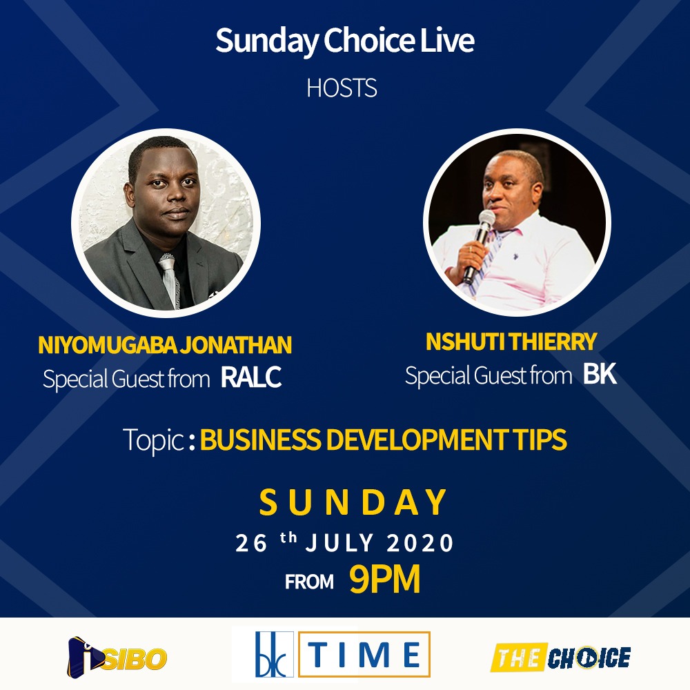 BankofKigali's tweet photo. In a few hours, Niyomugaba Jonathan and Nshuti Thierry will be sharing Business Development Tips, live on Isibo TV and BK���s social media channels.
Congratulations to last week's winner @TuyisengeEpiph1 ! It could be you today, keep entering the BK Time competition.
#BKTime https://t.co/gf4AI8HapZ