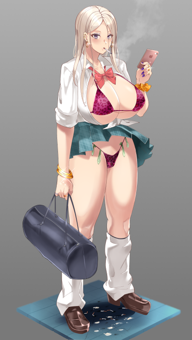 「何ジロジロ見てんだよ、オッサン❤」 オリジナルのマナ悪ビッチJKちゃん。 