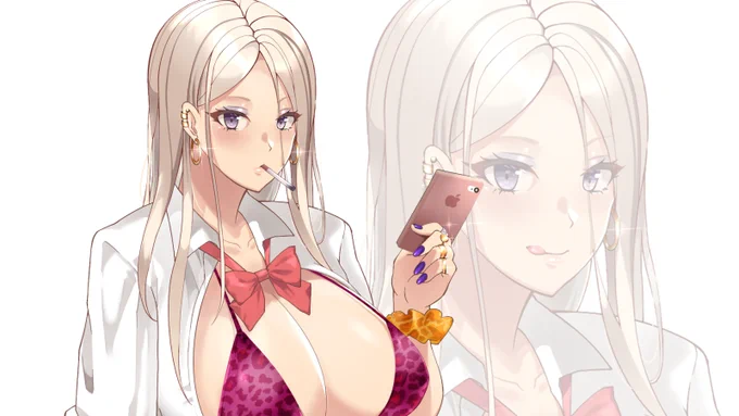 「何ジロジロ見てんだよ、オッサン❤」 オリジナルのマナ悪ビッチJKちゃん。 
