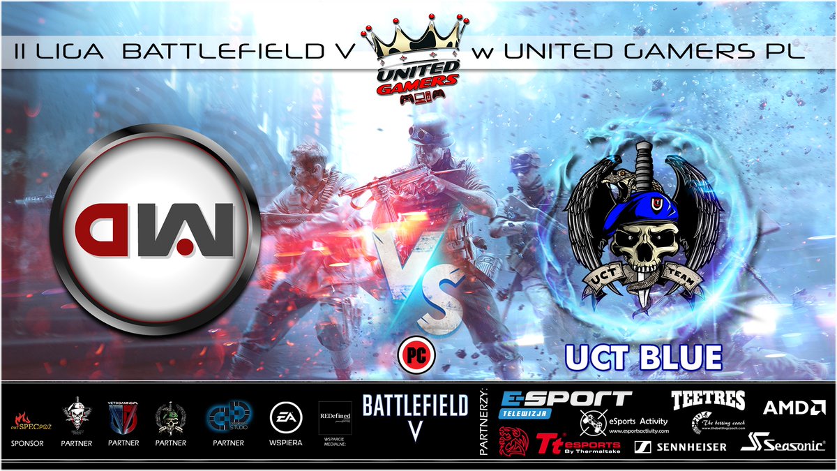 🎉Zapraszamy również na ✨ mega maksymalne niesamowite wrażenia w meczu 👑2 LIGI BATTLEFIELD V w UNITED_GAMERS 🇵🇱 ! 🎉 odbędzie się na platformie 🖥️ [PC], DZISIAJ 🤗 26.07. 2020 r. o godz 20:00,zmierzą się  DAW VS⚔️ UCT BLUE, drużyny wybrały następujące mapy: Prowansja | Lofoty🔗