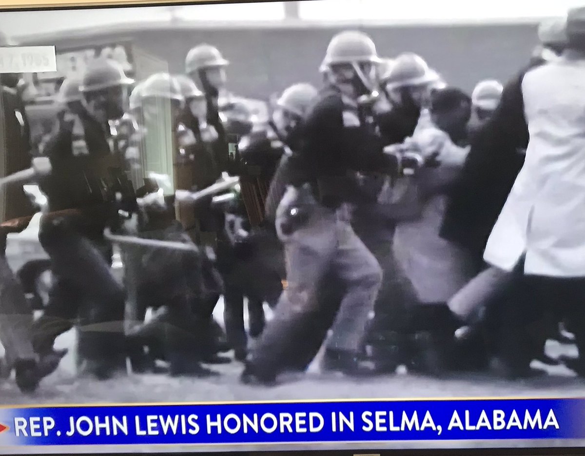 America remembers #Selma Alabama #repjohnlewis ... Today under <a href="/realDonaldTrump/">Donald J. Trump</a> we are reliving history because of this presidents #racialized themes ... he calls it law and order trying to undermine our nations history .. wake up America vote him out in November
