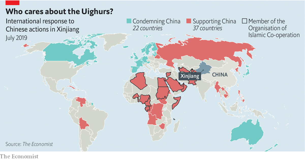 They milked that to call the Venezuelan government an "illegitimate regime" ever since.Anyway. The Economist published an article that purported to slam Muslim countries for not siding with China, but it instead made the accusers seem more egregious: https://www.economist.com/china/2019/07/27/chinese-actions-in-xinjiang-become-a-matter-of-international-dispute