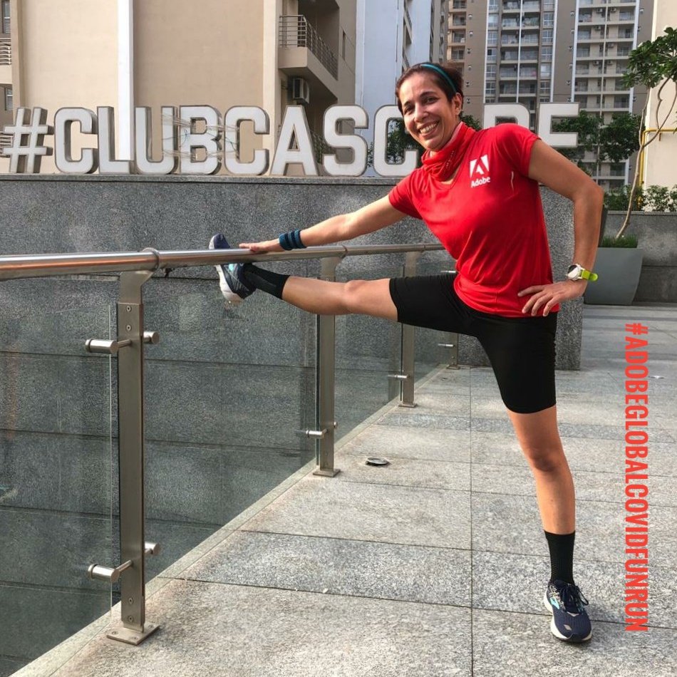 UrvashiAnand's tweet photo. Adobe Global Covid Fun Run! It was totally a fun run and our post workout stretching with my partner
#adobeindiarunners #activeadobe #fitadobe #adobelife #fitindiamovement #adoberunners #brooksrunning #brooks #beatyesterday #femalerunners #garmin @kosmicrunning @TrainWithGagan https://t.co/tTdkDkUgxI