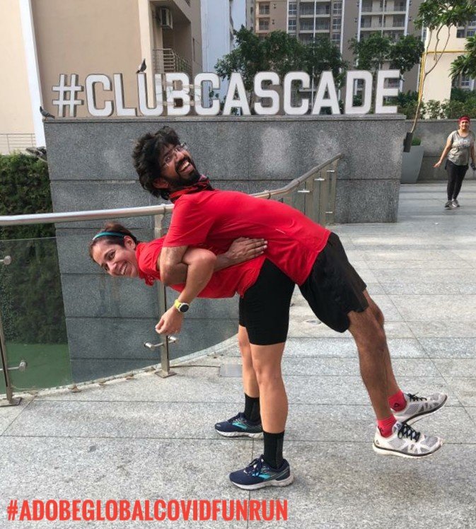 UrvashiAnand's tweet photo. Adobe Global Covid Fun Run! It was totally a fun run and our post workout stretching with my partner
#adobeindiarunners #activeadobe #fitadobe #adobelife #fitindiamovement #adoberunners #brooksrunning #brooks #beatyesterday #femalerunners #garmin @kosmicrunning @TrainWithGagan https://t.co/tTdkDkUgxI