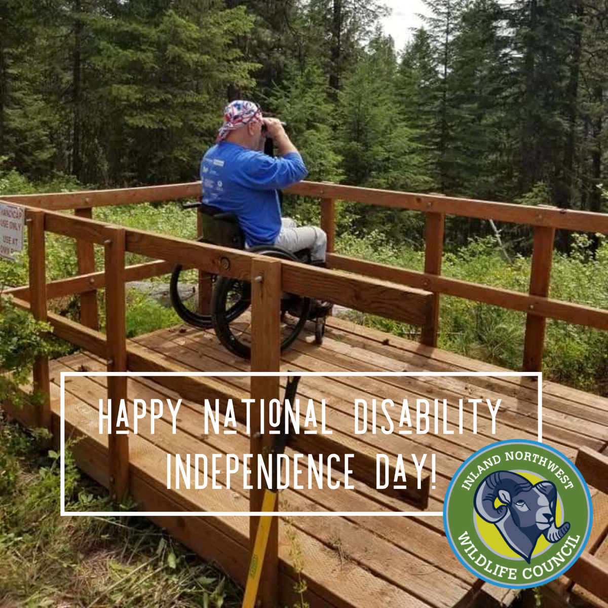 CouncilInland's tweet photo. It's National Disability Independence Day! Here at the INWC, we strive for equal opportunities. From setting up wheelchair platforms for our Disabled Access Program and our Disabled Hunters Program, we are working hard to provide access and opportunity for all disabled sportsmen! https://t.co/AvGBcT6ecx