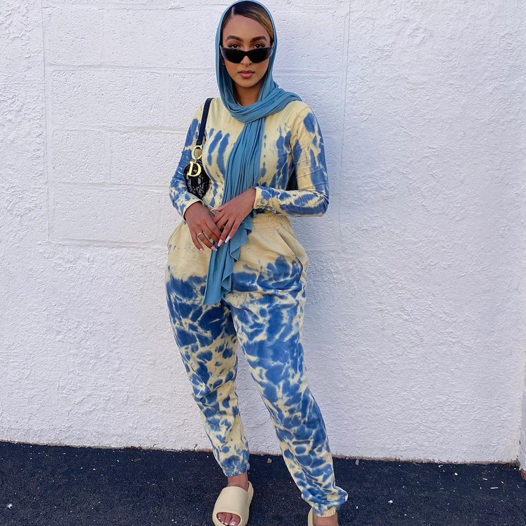 yellow tie dye savage 90s joggers 