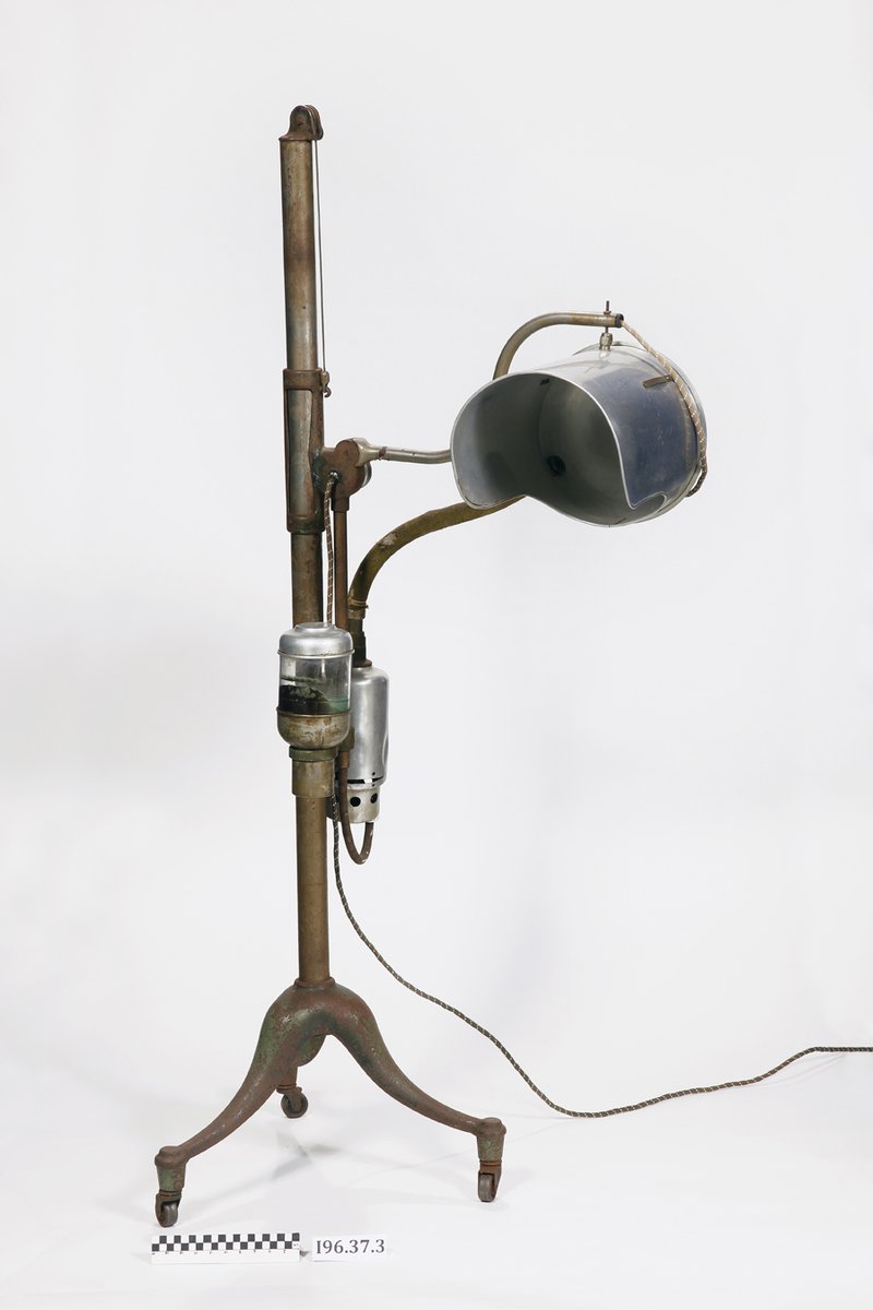 ns_moi's tweet photo. Need a #DeepCondition? Early #salons would have used contraptions like this one for #HotOil treatments. @ns_moi @HistoricNS #HairStyling @NS_Museum @cosmetology association https://t.co/mpau5F2aJR