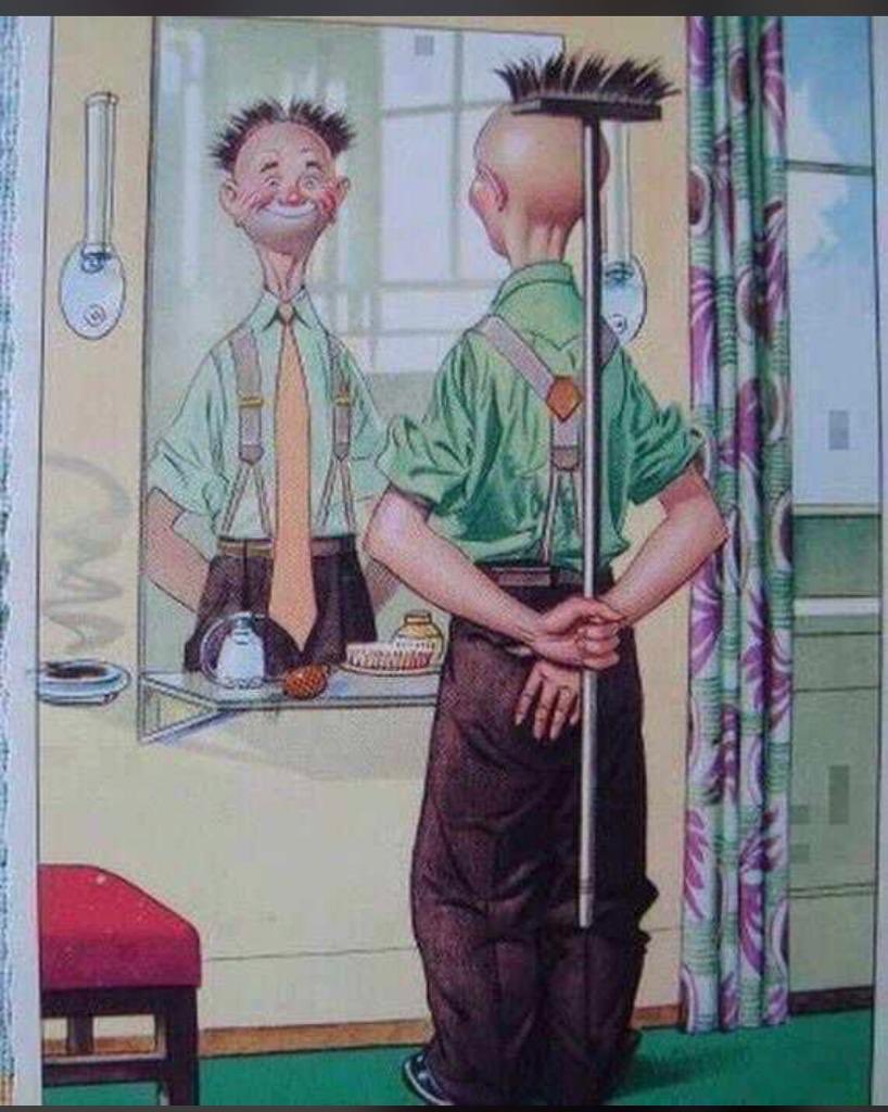 basamba3's tweet photo. “Le miroir peut être parfois trompeur... avec un biais introduit à dessein... Ainsi, sont les apparences ... A force d’en fier, l’être humain peine à s’accepter comme il est pour apparaitre selon un modele accepté par les autres... “ Un anonyme 😀😀 https://t.co/PWVOSLLK8I