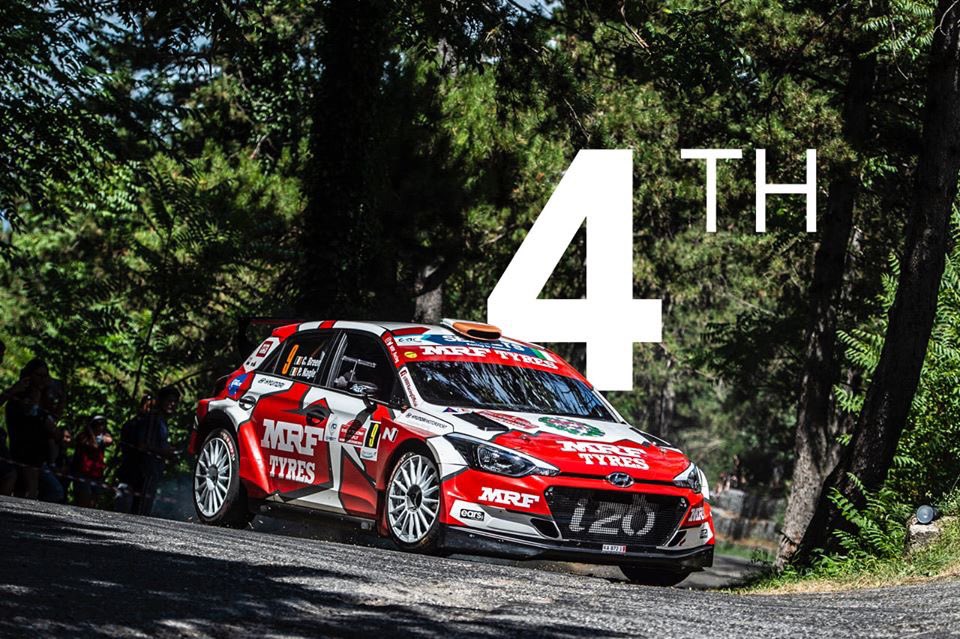 Craig_Breen's tweet photo. It's not often I would be happy with finishing 4th, but after all the hard work, the testing, it has been immensely satisfying to have been competitive with our MRF Tyres! Both the tyres & the i20 R5 performed faultlessly, we still have some work to do but thank you MRF!💪🏻 https://t.co/v5WIUruvmM