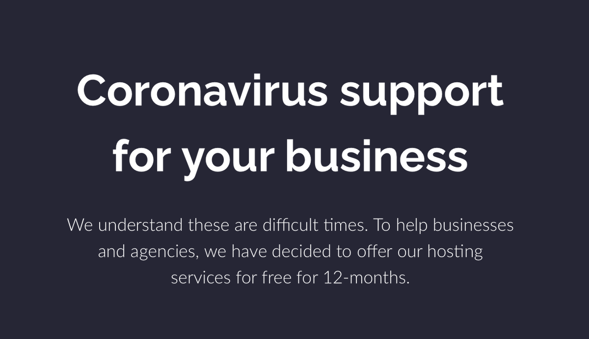 SoftData's tweet photo. #Coronavirus support for your #business

We understand these are difficult times. To help businesses and agencies, we have decided to offer our #hosting services for free for 12-months.

https://t.co/NEY9Qkj1dP

#UK #HostingSupport #HelpforUKBusiness https://t.co/pYVYTCjwtD