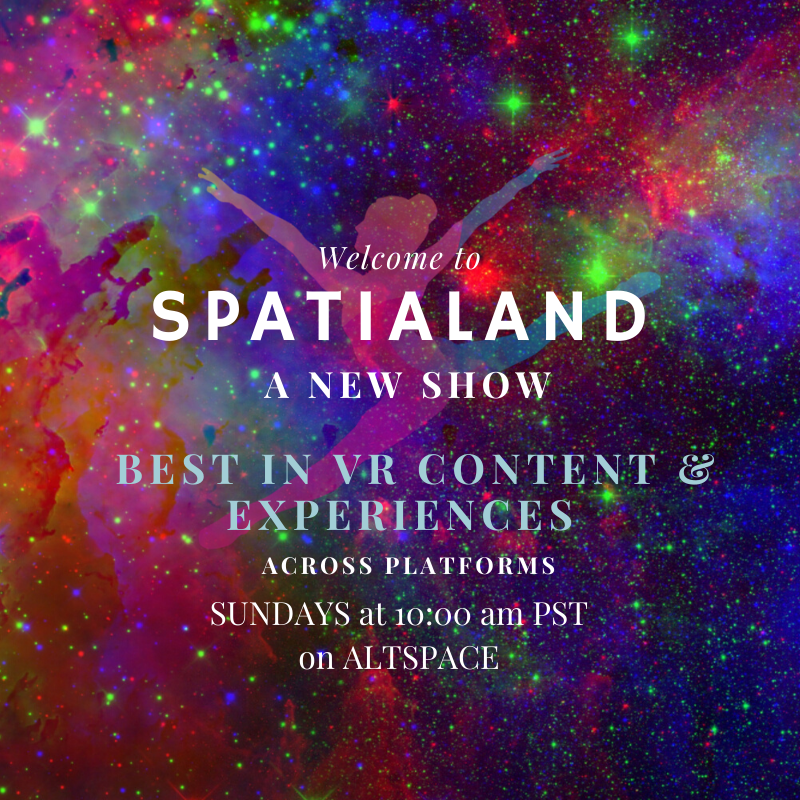 cdhenry_xr's tweet photo. #tech Join us TODAY on the #Spatialand show! We'll review events across the Spatialsphere like #tomorrowland #losthorizon #tempest & more! The Siskel & Ebert of #VR content: Spatialand on Altspace: 10am pt/1pm EST/6pm GMT. Find out whats hot - and what's next. Join us, today. https://t.co/jQMoW3pZmc